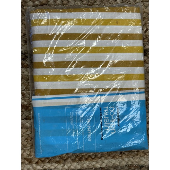 Vintage JCPenney Fashion Manor Twin  Sheet Set , Marigold Stripe, NIP - Picture 14 of 16
